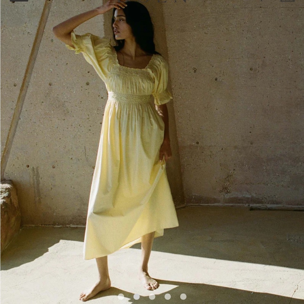 Doen Eclipse Dress in Butter Yellow Honeysuckle